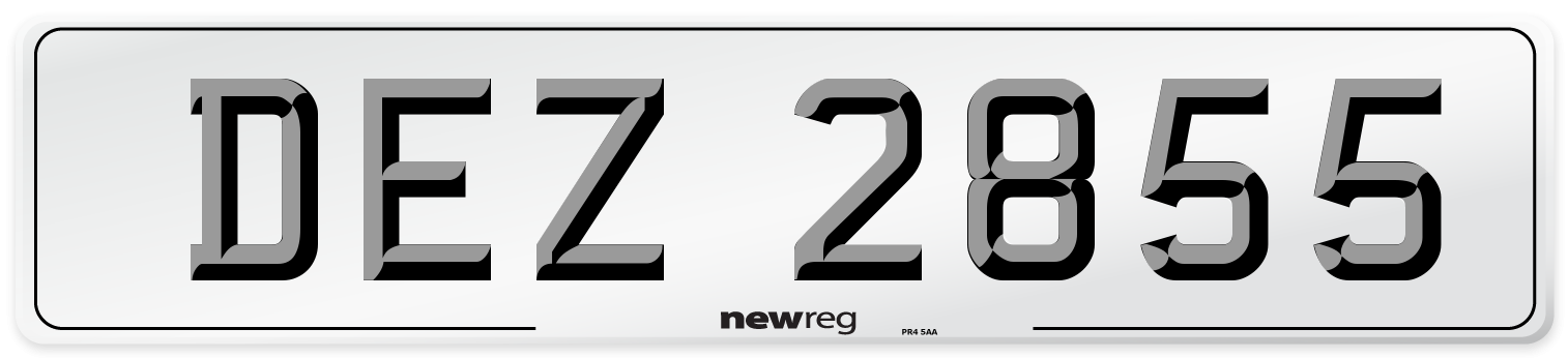 DEZ 2855 Number Plate from New Reg